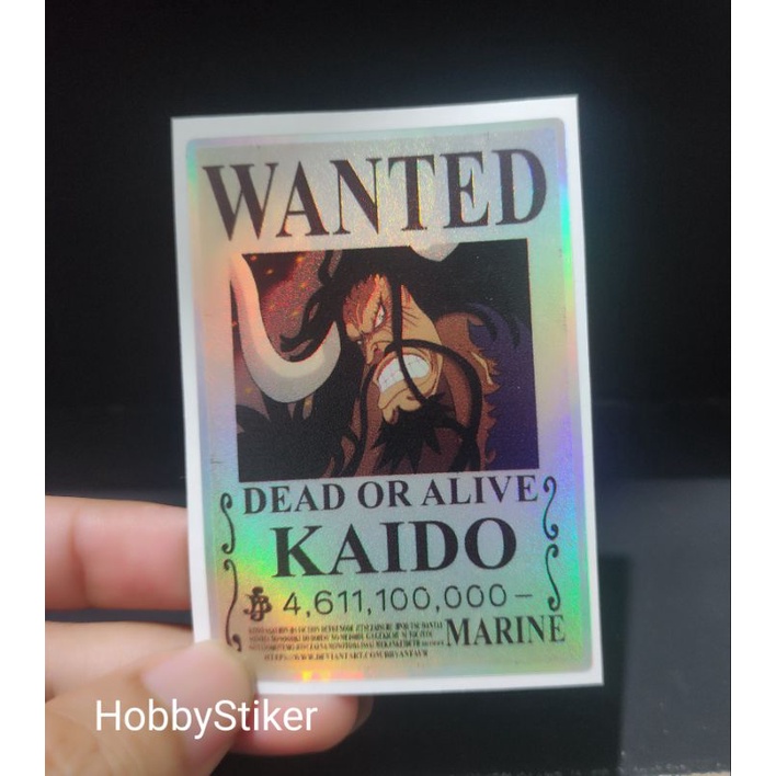 Stiker anime bounty one piece premium chrome - Kaido