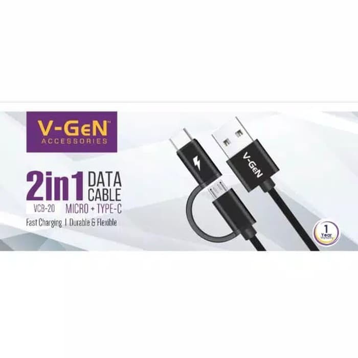 Kabel charger, Kabel data VGEN CMT1-03 2IN1 MICRO+TYPEC