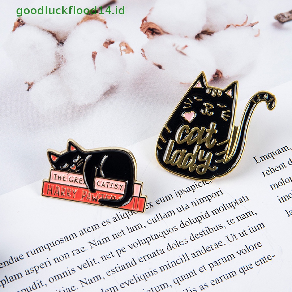 [GOOGFOUR] 4 Pcs Kucing Yang Indah Enamel Pin Kitten Lencana Bros Tas Pakaian Kerah Perhiasan Hadiah [TOP]