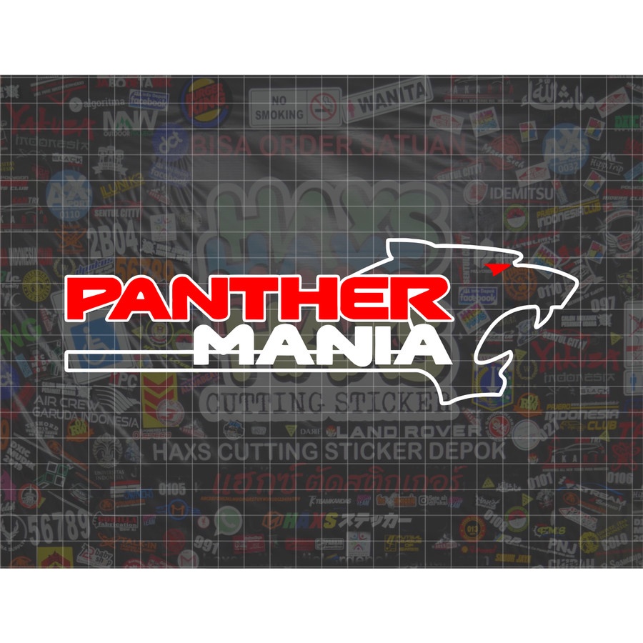 Cutting Sticker Panther Mania Ukuran 20 cm untuk mobil