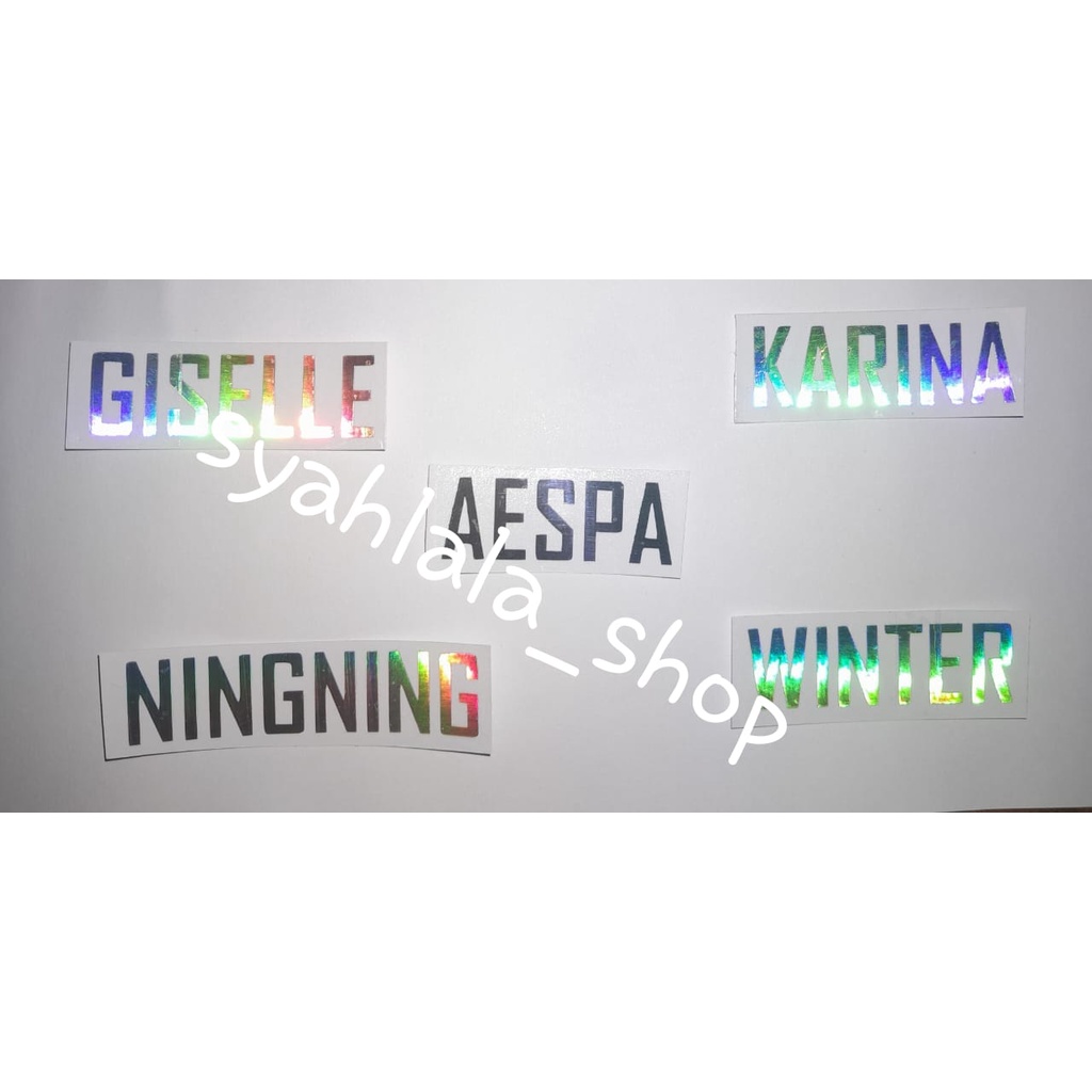 STIKER HOLOGRAM AESPA KPOP STIKER HOLO AESPA LATIN & HANGUL