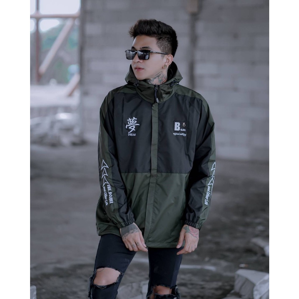 JAKET PRIA THE BOJIEL - JAKET CASUAL OUTDOOR - JAKET WATERPROOF TASLAN ORIGINAL-JAKET PARASUT PRIA- JAKET ANTI AIR-JAKET KOMBINASI THE BOJIEL TERBARU