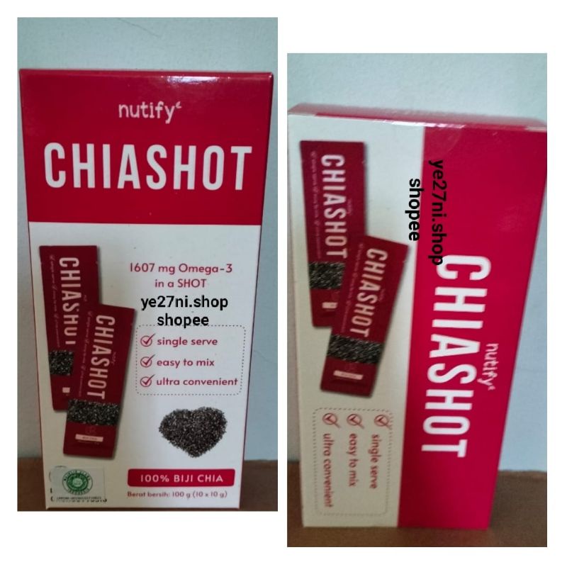 

Nutify Chiashot 100% Biji Chia 100gr (10s x 10gr) Chia Shot