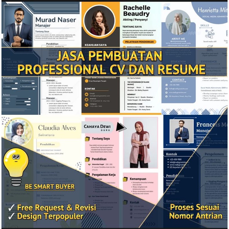 Jual Jasa Pembuatan CV / Curriculum Vitae | Design CV | Lamaran Kerja ...