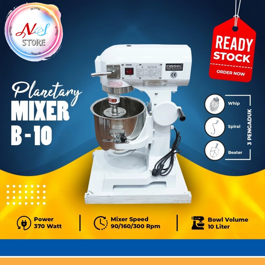 Mixer Roti B10 Mesin Mikser Mixer Roti 10 Liter Planetary Mixer B10