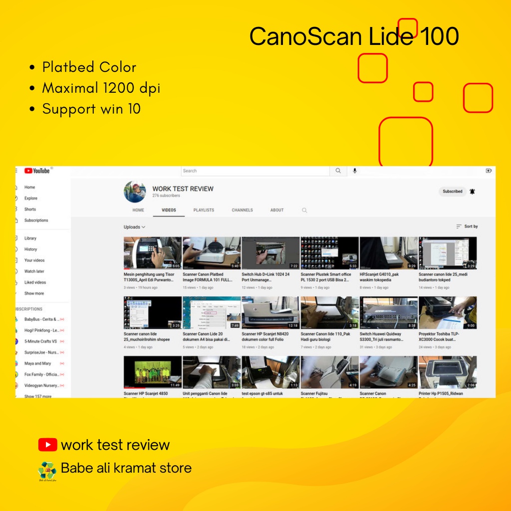 Scanner Canon CanoScan Lide 100 Untuk A4 setebal Laptop tanpa adaftor simpel bisa dibawa kemana aja