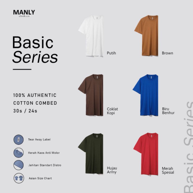 ( S, XXL, 3XL ) Kaos Polos Lengan Pendek Premium Cotton Combed 30s