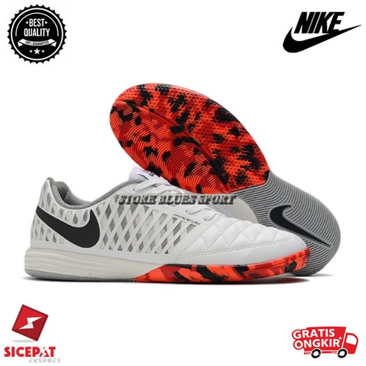 SEPATU FUTSAL NIKE LUNAR GATO 2 WHITE BLACK BRIGHT CRIMSON