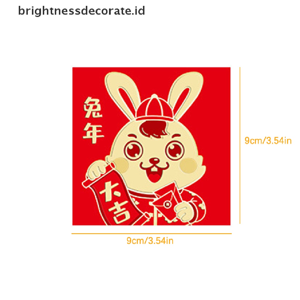 [Birth] 6pcs Amplop Merah Tahun Kelinci2023Tahun Imlek Red Packet Spring Festival Kantong Uang Hongbao Red Gift Amplop [ID]