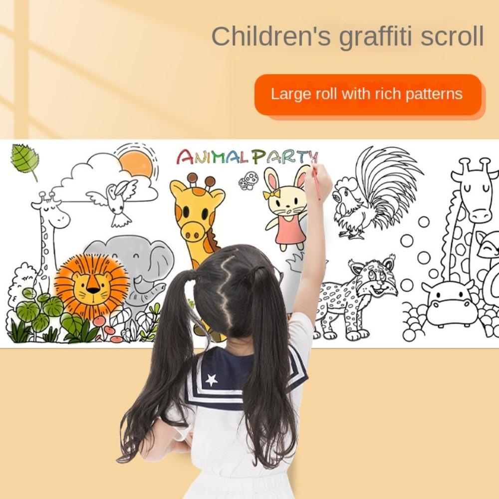 Lanfy Gulungan Gambar Anak Dewasa Children Gouache Art Mainan Mewarnai Graffiti Scrolls Drawing Scrolls Little Artist Color Filling Paper