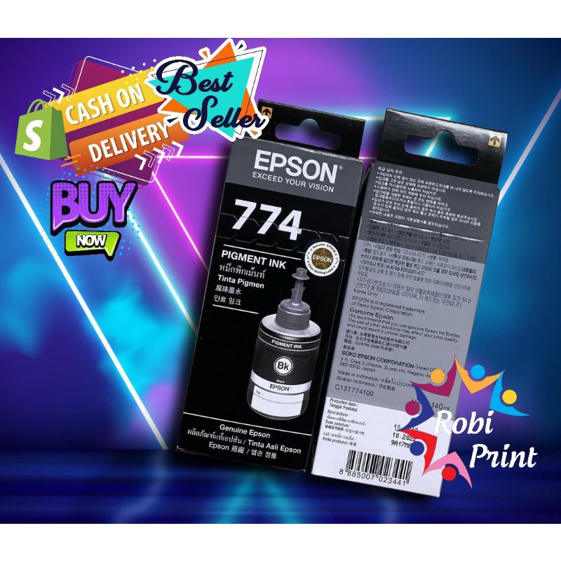 Tinta Epson 774 Pigment Ink Black Tinta Printer epson M100 M200 L655 L1455