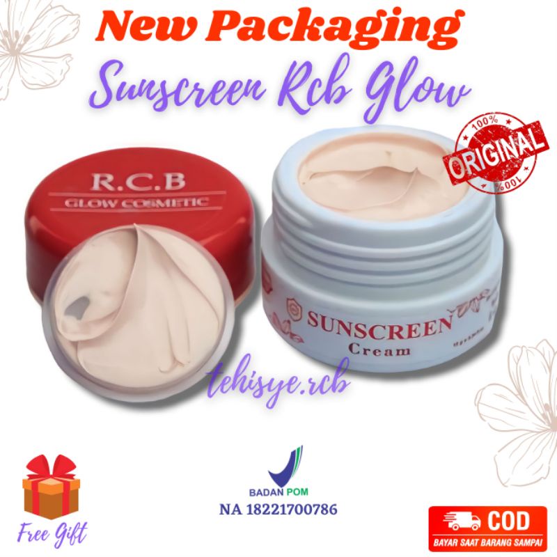 Terlaris... (Cod) Sunscreen Rcb Glow Original 100% Sunblock Plus Foundation Rcb Glow Bandung