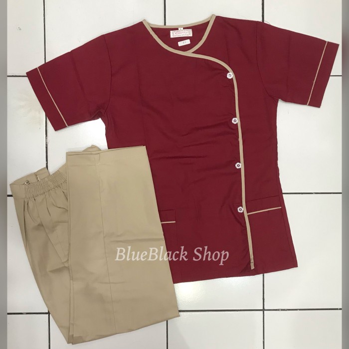 baju suster Baju Suster Kimono Series Tangan Pendek Celana Panjang - Merah, S(P8P6) PROMO Baju Suste