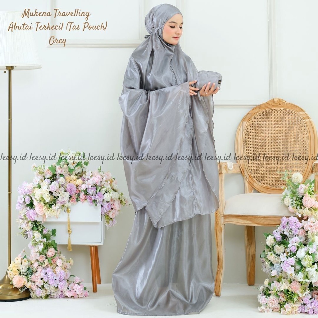 Mukena Travelling Abutai Terkecil (Tas Pouch) mukena cantik,mukena elegan,mukena adem,mukena kekinia