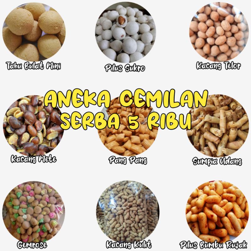 

Aneka Cemilan Serba 5000 / Snack Kiloan Murah / Camilan Sehat TERLARIS