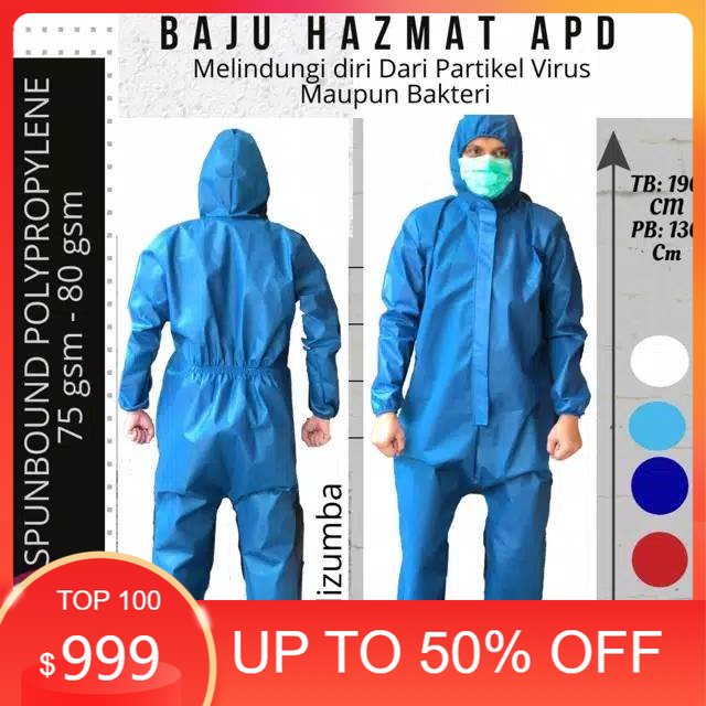 BAJU HAZMAT ) coverall apd anti air untuk pelindung pria wanita official LPG