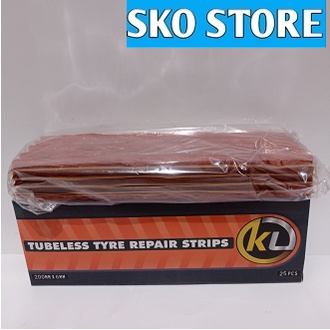 1box (isi 5lbr=25bj) KLO Strips Refill Karet ban tubles/karet tambal ban tubles/cacing ban tubles  panjang 20 cm