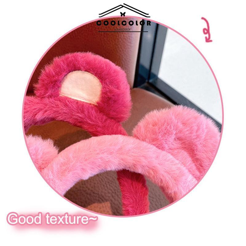 COD❤️Ikat Kepala Beruang Stroberi Mewah Ikat Kepala Cuci Muka Wanita Hiasan Kepala Jepit Rambut Lucu- cl