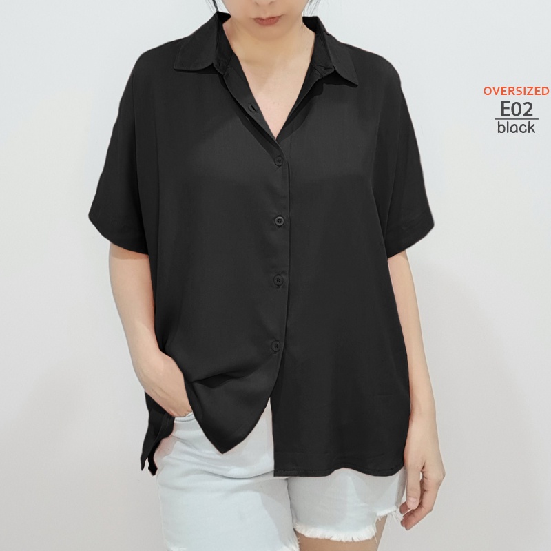 ARENA - Kemeja Oversize Wanita / Atasan Kerja Polos / Casual Blouse