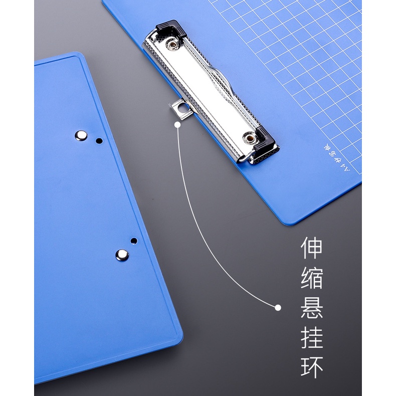 Papan Alas tulis ujian clipboard papan menulis catatan papan dada jalan hard case clip bawahan kertas tulis biru dengan jepit inspeksi map penyimpanan kertas keras transparan matte blue tulis berdiri klip