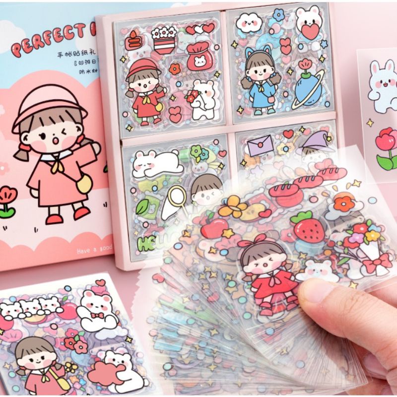 

5 Lembar Stiker Motif Kartun Korea Lucu Anti Air Dekorasi Handbook Scrapbook