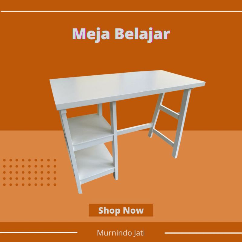 MEJA BELAJAR MEJA KANTOR MINIMALIS KAYU JATI/MAHONI