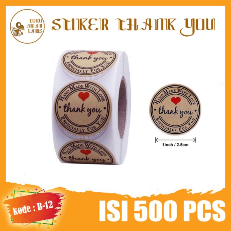 

Sticker Thank You 1 roll 500pcs motif Lope-lope kece kode B-12 !!