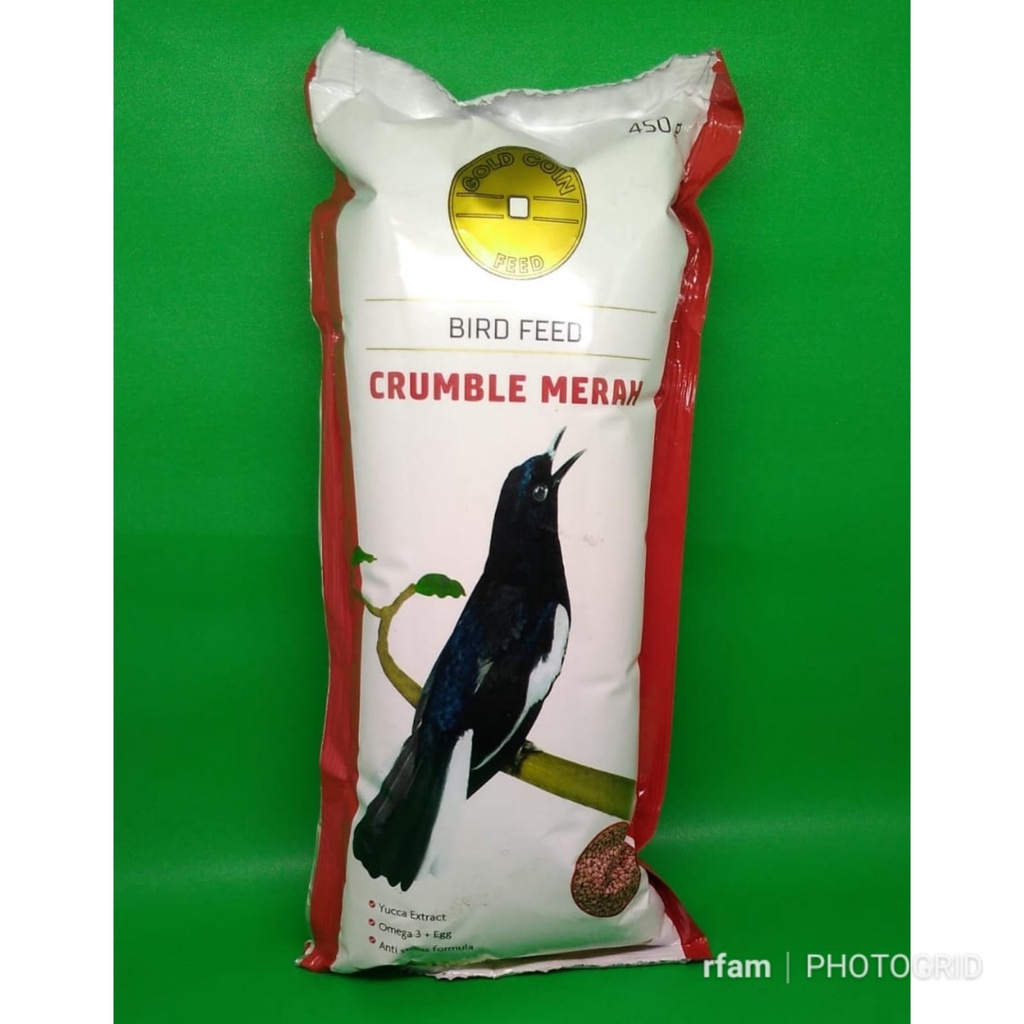 GOLD COIN BIRD SEED CRUMBLE MERAH PAKAN BURUNG KACER PAKAN BURUNG