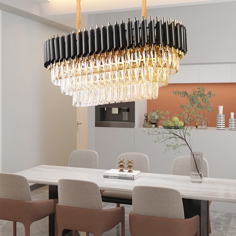 Lampu Gantung Kristal Chandelier Modern Mewah Island Ruang Keluarga Ruang Makan 80cm Lampu Hias Gantung