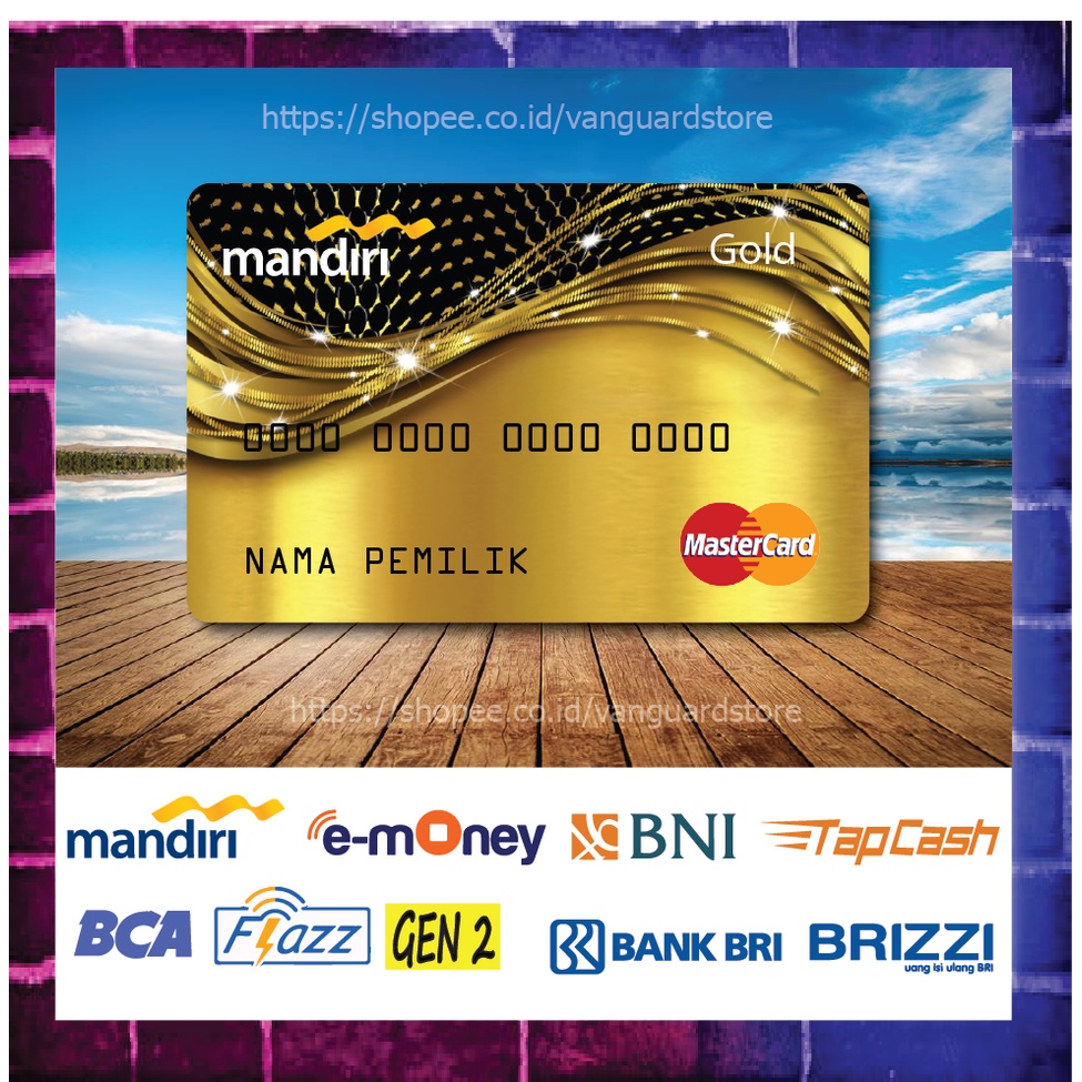 KARTU E MONEY E TOLL KARTU GOLD DEBIT CREDIT EMONEY MANDIRI FLAZZ BCA BNI TAPCASH BRIZZI BRI - 1 SISI
