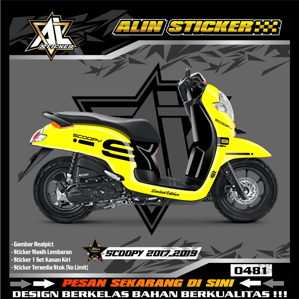 0481 STICKER DECAL HONDA SCOOPY 2017-2019 DESIGN SIMPLE STYLE