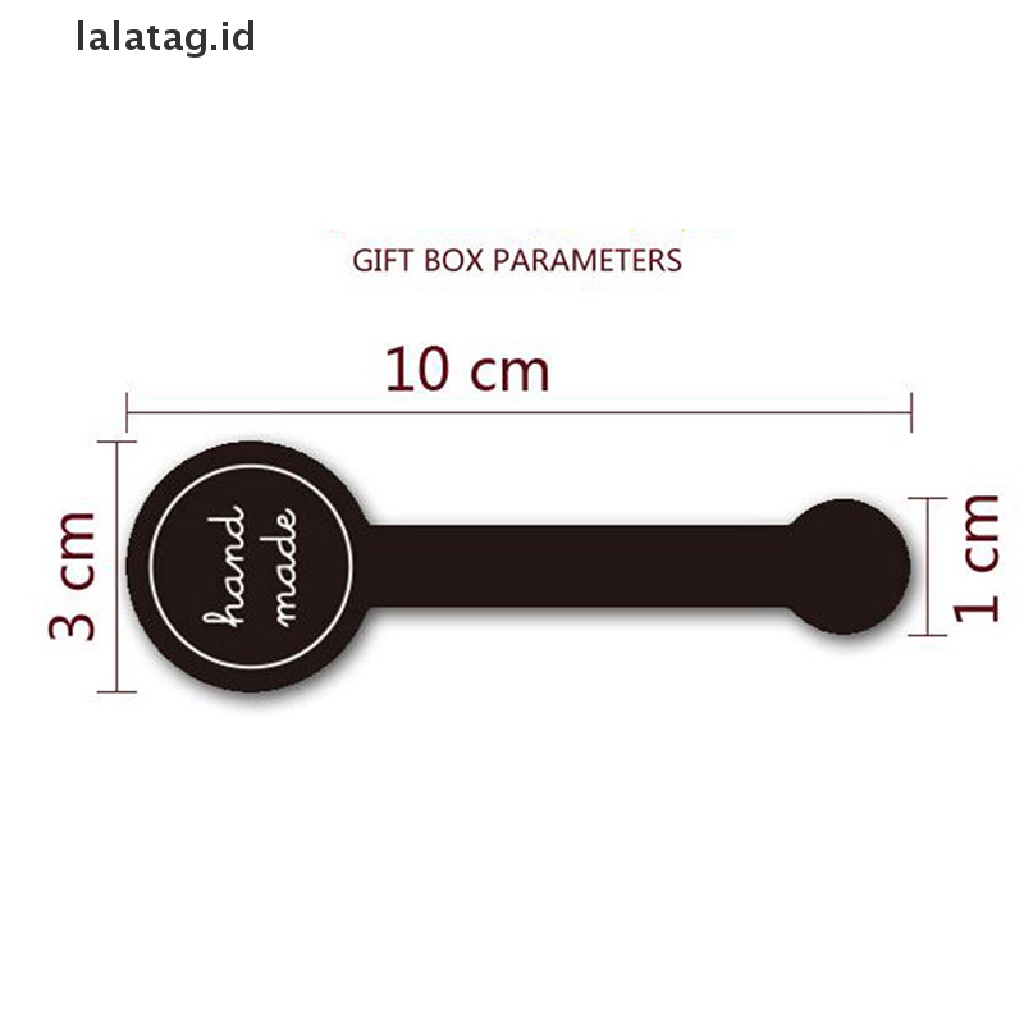 [lalatag] 100pcs Perekat Gaya Panjang Handmade Kemasan Kue Sealing Label Kraft Stiker [ID]