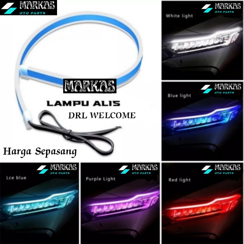 Lampu Alis DRL 60cm 45cm 30cm Welcome Light Sein Running Led Strip Fleksibel Waterproof Modul Tanam 