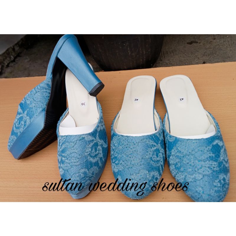 SELOP HEELS PENGANTIN BRUKAT TINGGI 11CM COUPLE/SELOP AKAD