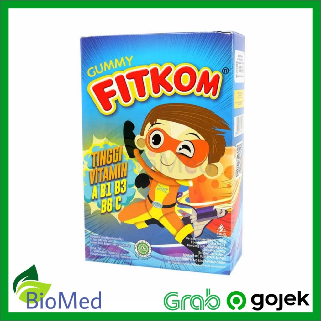 Fitkom Gummy Permen Vitamin A, B1, B3, B6 C Multivitamin Anak B Complex