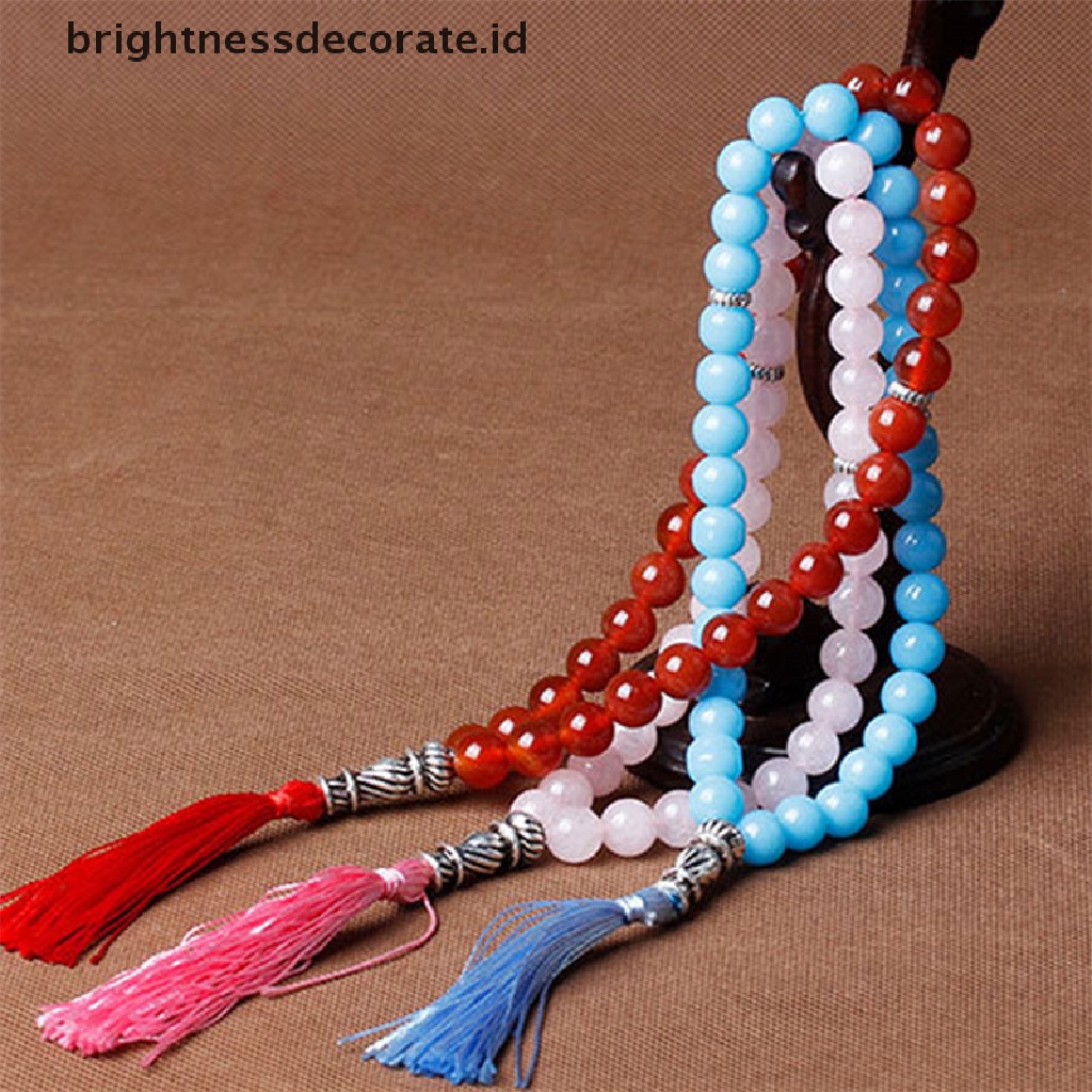 [Birth] Gelang Batu Malachite Liontin Rumbai 33butir Tasbih Muslim Islam Rosario [ID]