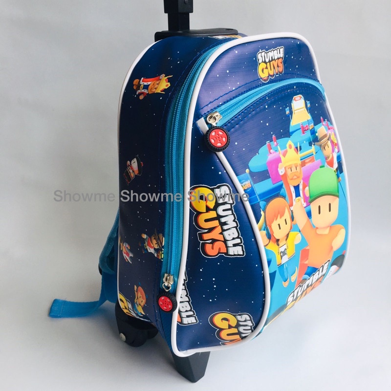 SHOWME TROLLEY - TAS TROLI DORONG ANAK LAKI KARAKTER - BATOK GAMBAR BUSA KERAS - TAS DORONG ANAK PAUD - PLAYGROUND - TK - TROLLEY SCHOOL BAGS - STUMBLE GUYS GAME ONLINE