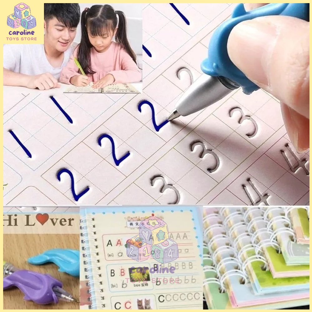 

YUH Buku SANK Magic Buku Belajar Tulis Hitung Gambar 1 Set Isi 4 Buku + Pulpen + Refill