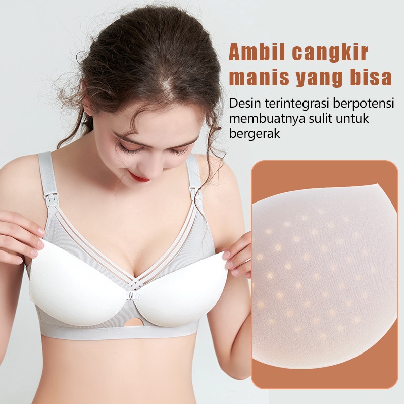 New Jumbo Bh Menyusui Kancing Depan Tanpa Kawat Bh Menyusui Nursing Bra WTW2011