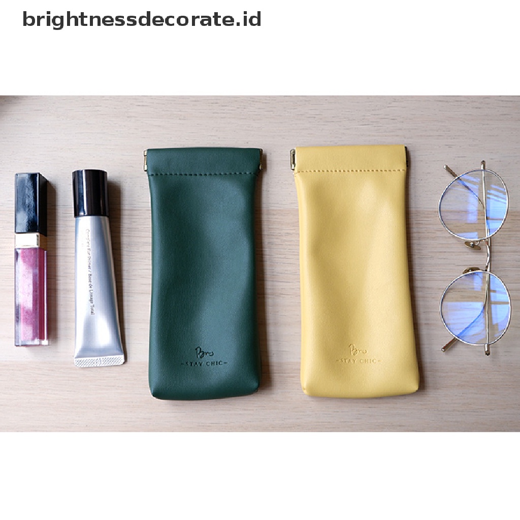 [Birth] Tas Penyimpanan Kacamata Kulit PU Lembut Kotak Kacamata Earphone Portabel Penutup Pelindung Tas Koin Mini Sundry Lip Bag Waterproof Pouch Glasses Cover Pelindung [ID]