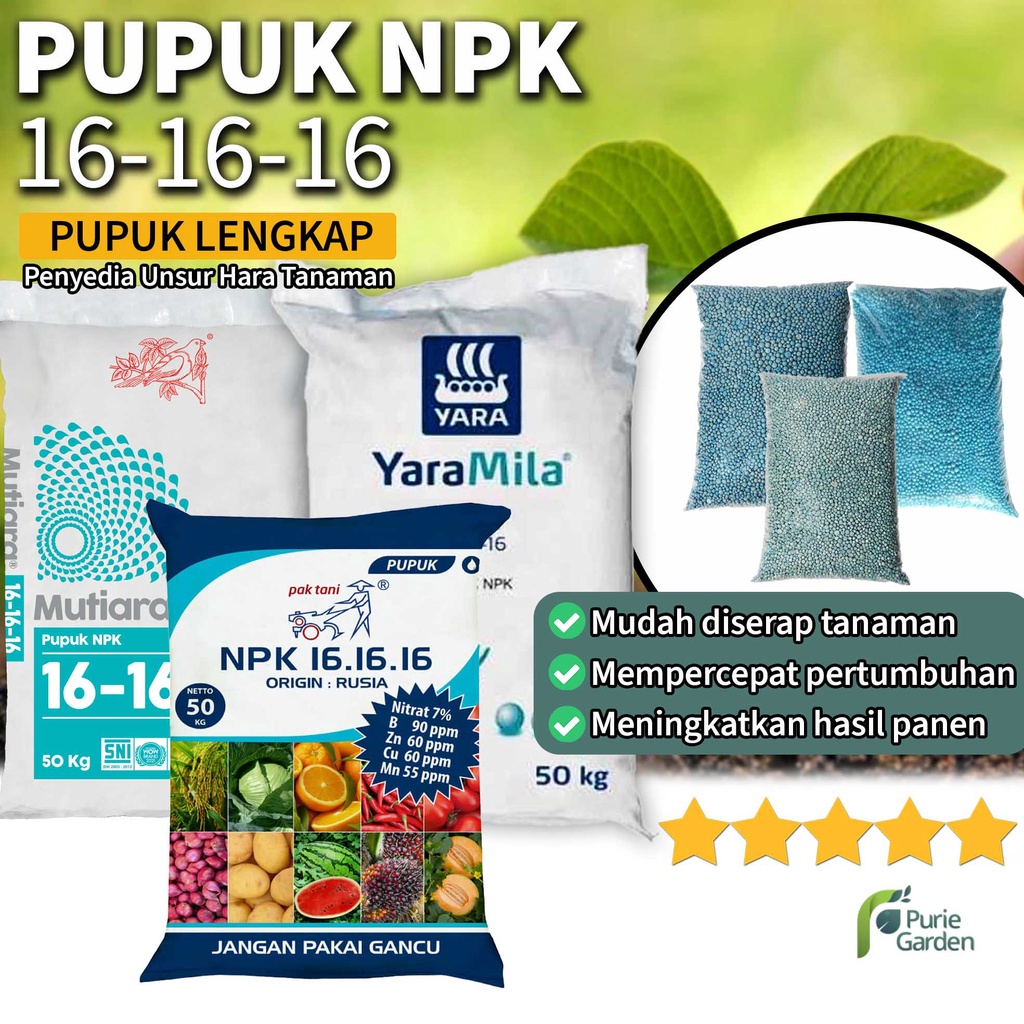 Pupuk NPK Meroke Pak Tani Yara Mila 16-16-16 1kg PG KDR