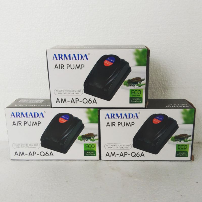 Aerator aipump 2 lubang ARMADA AM AP Q6 A mesin gelembung udara aquarium kolam