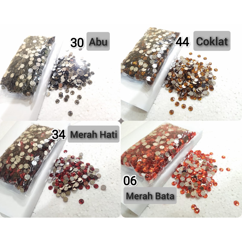 Payet / Diamond Kristal Akrilik Jahit Grade A Bulat 8 mm, 100 pcs