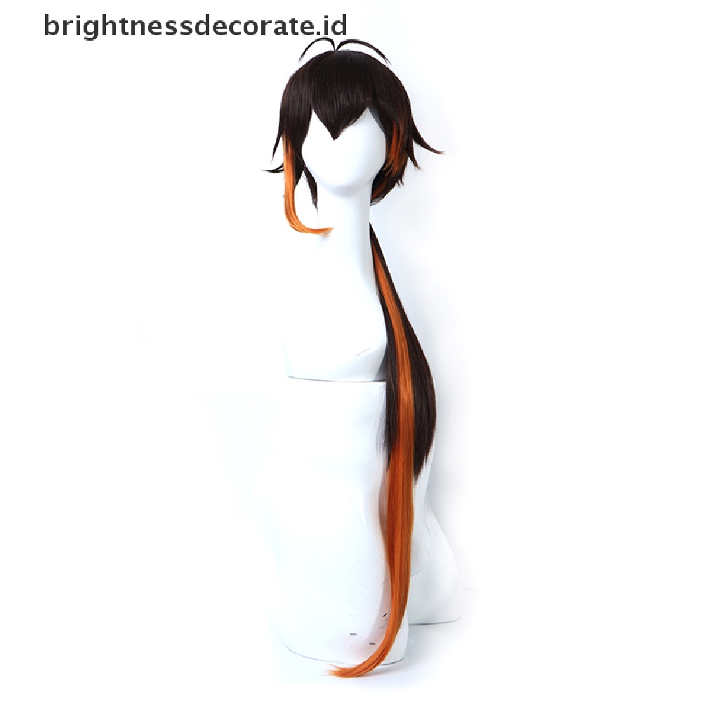 [Birth] Black-brown Game Genshin Impact CustomCosplay Zhongli Cosplay Wig Rambut [ID]