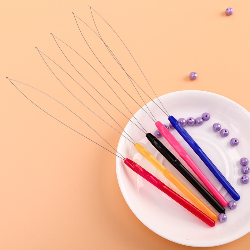 Color Threader DIY Alat Perontok Manik Gelang Kalung Maker Portable Gagang Plastik Bead Threader