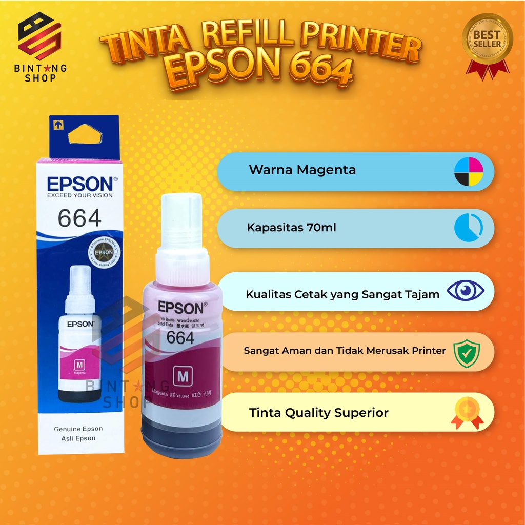 1 SET 4 PCS Tinta Epson 664 Premium Tipe Printer L100 L110 L111 L120 L130 L200 L210 L211 L220 L222 L300 L301 L310 L350 L353 L358 L360 L800 L805 L810 L850 L1300 L1800