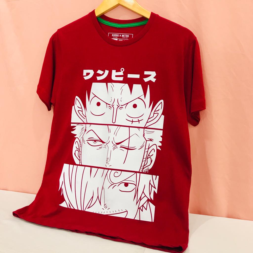 Tshirt Silhouettes Of a Trio Mugiwara Anime Manga One Piece Premium