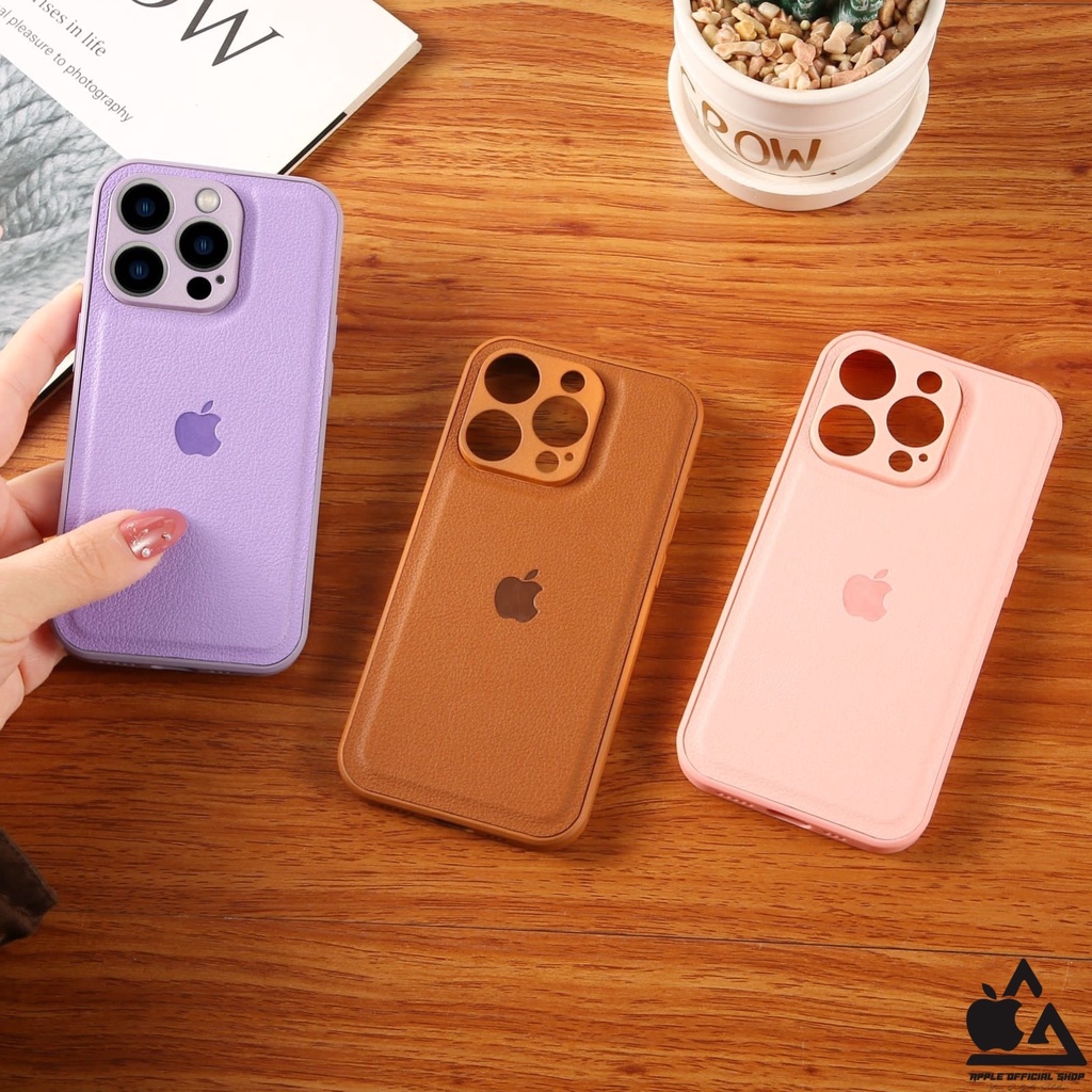 PREMIUM LEATHER CASE iPhone 14 PRO MAX 14 PLUS 13 PRO MAX FUZE SOFTCASE Kulit With Logo Apple Silicone Silikon Hardcase Camera Kamera Protection