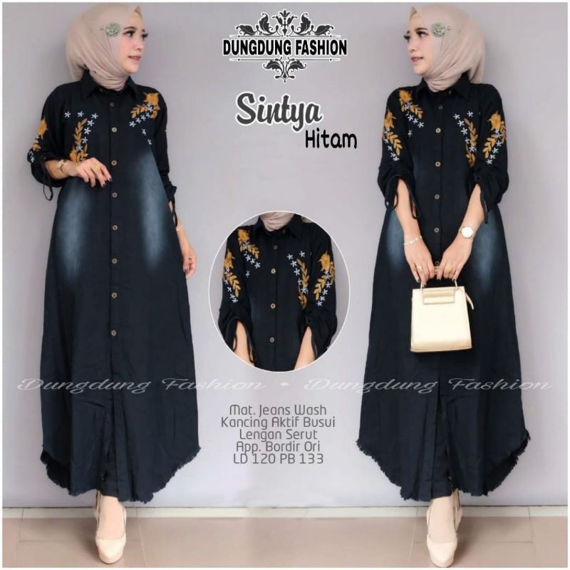 Long tunik jeans jumbo terbaru