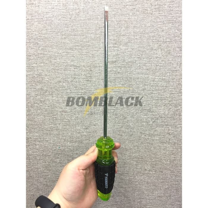 Obeng Minus 8 inch 6mm 20cm Gagang Karet Panjang YAMATO mirip Tekiro